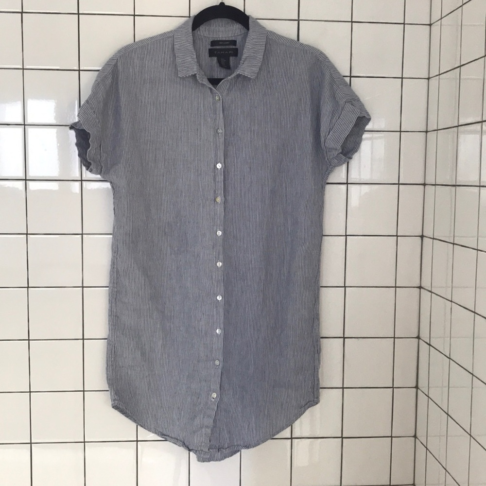 Tahari Linen Shirt Dress